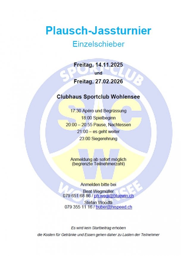 14. November 2025 Jassturnier